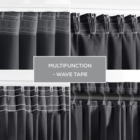 Ciemnoszara zaciemniająca zasłona termiczna 140x245 cm Pleat – Restilo
