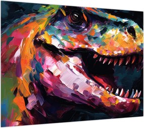 Obraz na szkle - Dinozaur, malarstwo (70x50 cm)