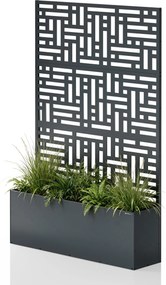Pergola ogrodowa metalowa z donicą antracytowa 3in1, 1200x1800x300 mm: ROSE