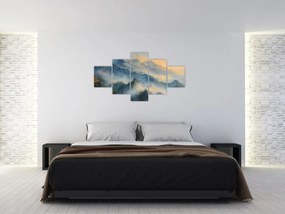Obraz - Malowany górski krajobraz (125x70 cm)