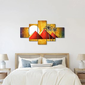 Obraz malowanych egipskich piramid (125x70 cm)