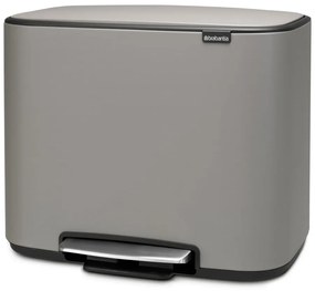 Jasnoszary stalowy kosz na śmieci z pedałem 36 l Bo – Brabantia