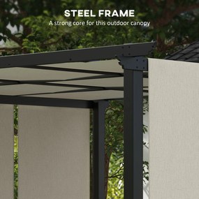 Outsunny Markiza przeciwsłoneczna, pergola, odporna na warunki atmosferyczne, w zestawie materiały montażowe, 3 x 3,5 m, beżowy | Aosom PL