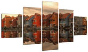 Obraz kolorowych domów (125x70 cm)