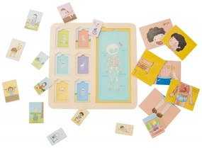 Classic world tablica edukacyjna ciało ludzkie układanka klocki puzzle dla dzieci dopasuj montessori 19 el.