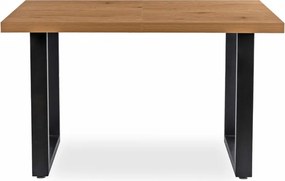 Stół Prostokątny Rozkładany TOMAS 130-230 cm Dąb Złoty/Czarny do Jadalni Nowoczesny Loft