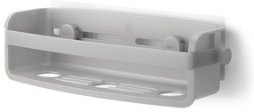 Szara samoprzylepna półka łazienkowa z plastiku z recyklingu Flex Adhesive – Umbra