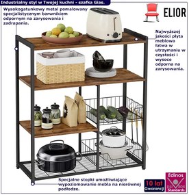 Industrialna szafka, wyspa kuchenna rustykalny brąz - Idalis