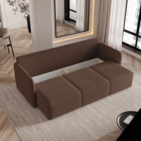 Masseno Sofa SUVI III z funkcją spania i pojemnikiem na pościel, Rozkładana sofa - Brązowy, QUELLE 25