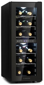 Klarstein Shiraz 28.5cm 12 Butelek Winiarka Dwustrefowa Czarny