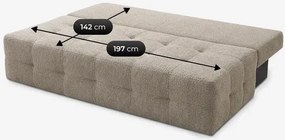 Sofa z Funkcją Spania MORANA Beżowa Boucle Nowoczesna