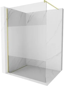 Mexen Kioto ścianka prysznicowa Walk-in 70 x 200 cm, transparent/szron 8 mm, złota szczotkowana - 800-070-101-55-35