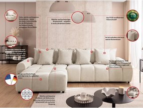 Beżowy narożnik (lewostronny/z szezlongiem) Albane – Ropez