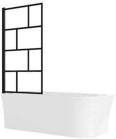 Wanna z prysznicem biała z obrotowym parawanem - 201 l - Lewostronna - PONTICOLA