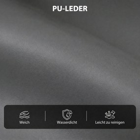 HOMCOM Fotel relaksacyjny z funkcją push-back i podnóżkiem, fotel TV z ekoskóry  Szary | Aosom PL