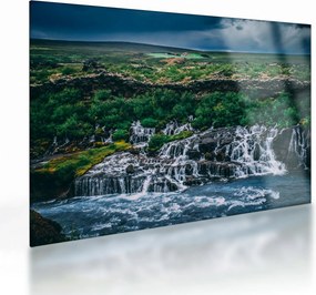Obraz na szkle - wodospady w przyrodzie (70x50 cm)