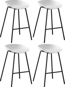 Zestaw 4 krzeseł barowych - polipropylen - szary - BONITA