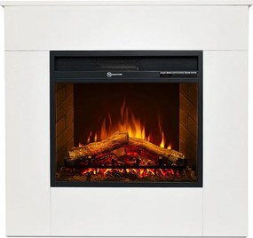 Kominek elektryczny, stojący, drewno białe, wyprodukowany we Włoszech, MICHELANGELO, 96x36x90h