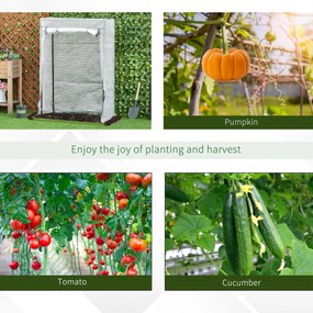 Zimowa szklarnia Outsunny z osłoną PE, na stelażu stalowym, 101 x 50 x 150 cm, biała