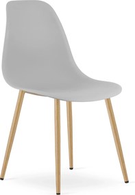 Biały stół + 4 szare krzesła na bukowych nogach W5-H41