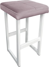 Hoker ALEX krzesło barowe tkanina Welur podstawa metalowa : Kolor Stelaża - Biały, Kolor tkaniny - VELVET - MG55, Wysokość - 75 cm