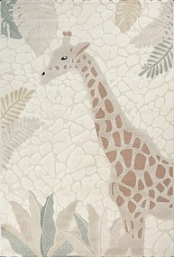 Dywan Jungle Kids Pokój Dziecięcy 3D Odporny - Kremowy - 80x150 cm