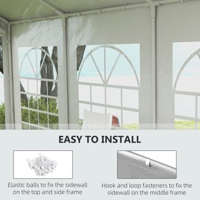 Outsunny Zastępcza ściana do namiotu imprezowego lub pawilonu, wodoszczelna, łatwy montaż, 6 x 2 m, Biały