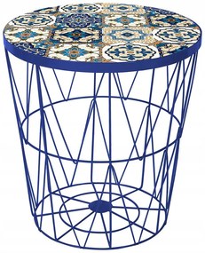 Stolik pomocniczy BOHO Ø 38 cm, niebieski