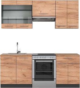 Aneks kuchenny złoty dąb power/antracyt 200x60x81.6 fame-line