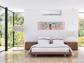 Obraz - Pastelowe niebieskie kwiaty (170x50 cm)
