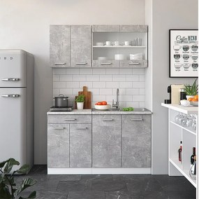 Pojedyncza kuchnia beton 140x60x81.6 r-line