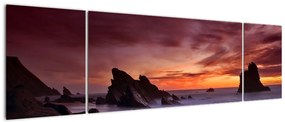 Obraz zachodu słońca na wybrzeżu (170x50 cm)