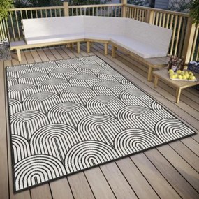 Dywan zewnętrzny dwustronny Pangli czarno-kremowy 120 cm x 170 cm