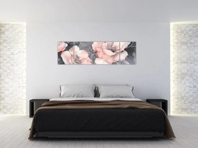 Obraz - Szkic kwiatów (170x50 cm)