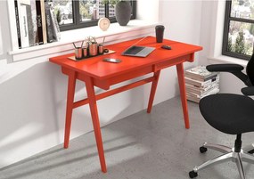 Drewniane biurko z szufladami Visby EDDA / pomarańczowy