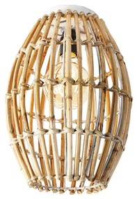 Lampa sufitowa rustykalna bambus i biała - Canna Capsule Rustykalny / Vintage Oswietlenie wewnetrzne