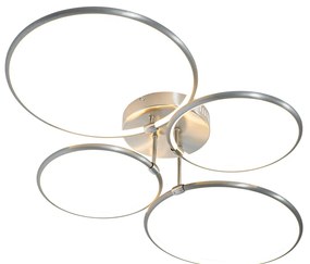 Lampa sufitowa ze stali z wbudowanym LED 3-stopniowo ściemnialna 4-punktowa - Joaniqa Nowoczesny Oswietlenie wewnetrzne