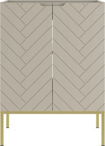 Szafka pod umywalkę wpuszczaną Aspen 09, cashmere/złoty, 60 cm