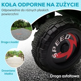 HOMCOM Elektryczny quad dla dzieci, 2,5 km/h, bieg przód &amp; tył, dla 18-36 miesięcy, Zielony