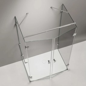 Kabina prysznicowa EX412 kształt U - szkło bezpieczne NANO 8mm - 90x90x195 cm