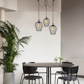 Czarna lampa wisząca z 3 kloszami Opviq lights Tel Chain