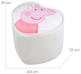 Biały aksamitny puf dziecięcy Peppa Pig – Roba