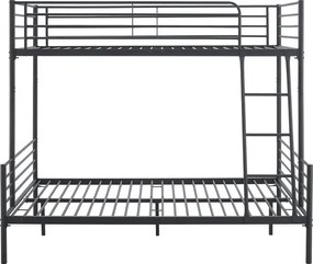 Łóżko Piętrowe Młodzieżowe 90x200 cm/ 120x200 cm TRES Metalowe Czarne