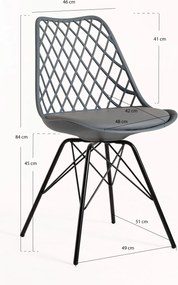 Zestaw 4 krzese Iron Mima