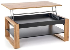 Rozkładany ławostół podnoszony blat dąb artisan/biała 120/65-92/50-72 BETTY