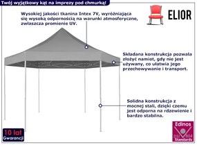 Szary rozkładany namiot ogrodowy - Balika