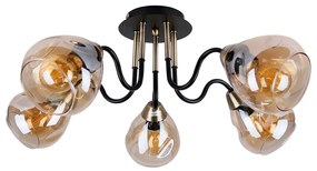 Lampa sufitowa w czarno-złotym kolorze ze szklanym kloszem Unica – Candellux Lighting