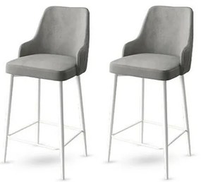 Zestaw krzeseł barowych Enox Grey and White, 2szt., 2 szt.