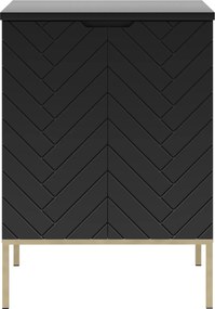 Szafka pod umywalkę nablatową Aspen 09, czarny/złoty, 60 cm - zestaw 1