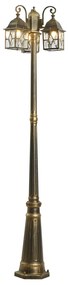 Klasyczny lampion zewnętrzny antyczne złoto z przezroczystym szkłem 198 cm IP44 - London